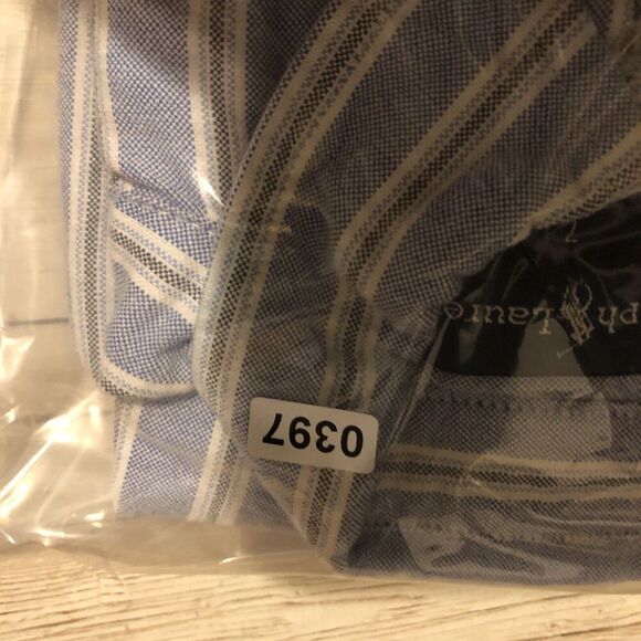 Polo Ralph Lauren Boy's size 7 button down Striped Shirt Blue Long Sleeve - Picture 11 of 11